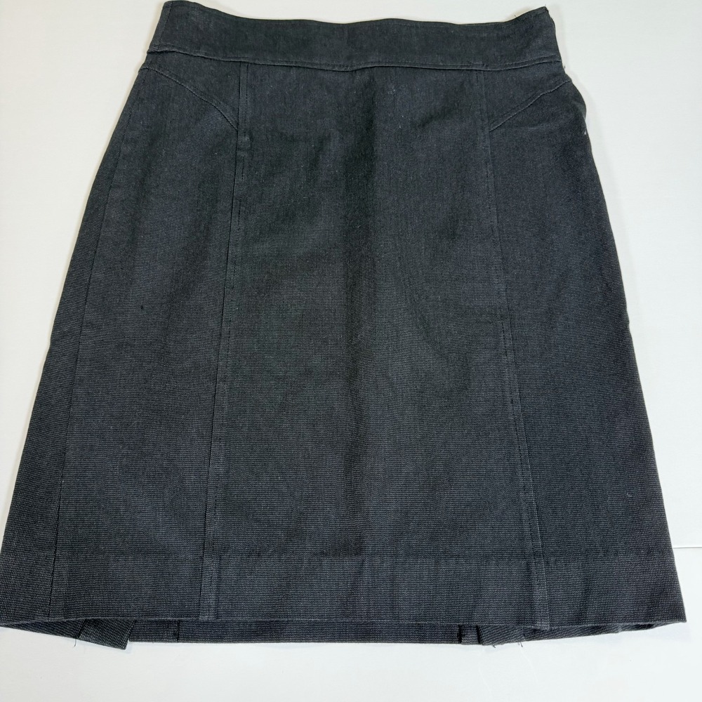 Banana Republic Stretch Pencil Skirt Womens 6 Black‎ Cotton Side Zip Minimalist